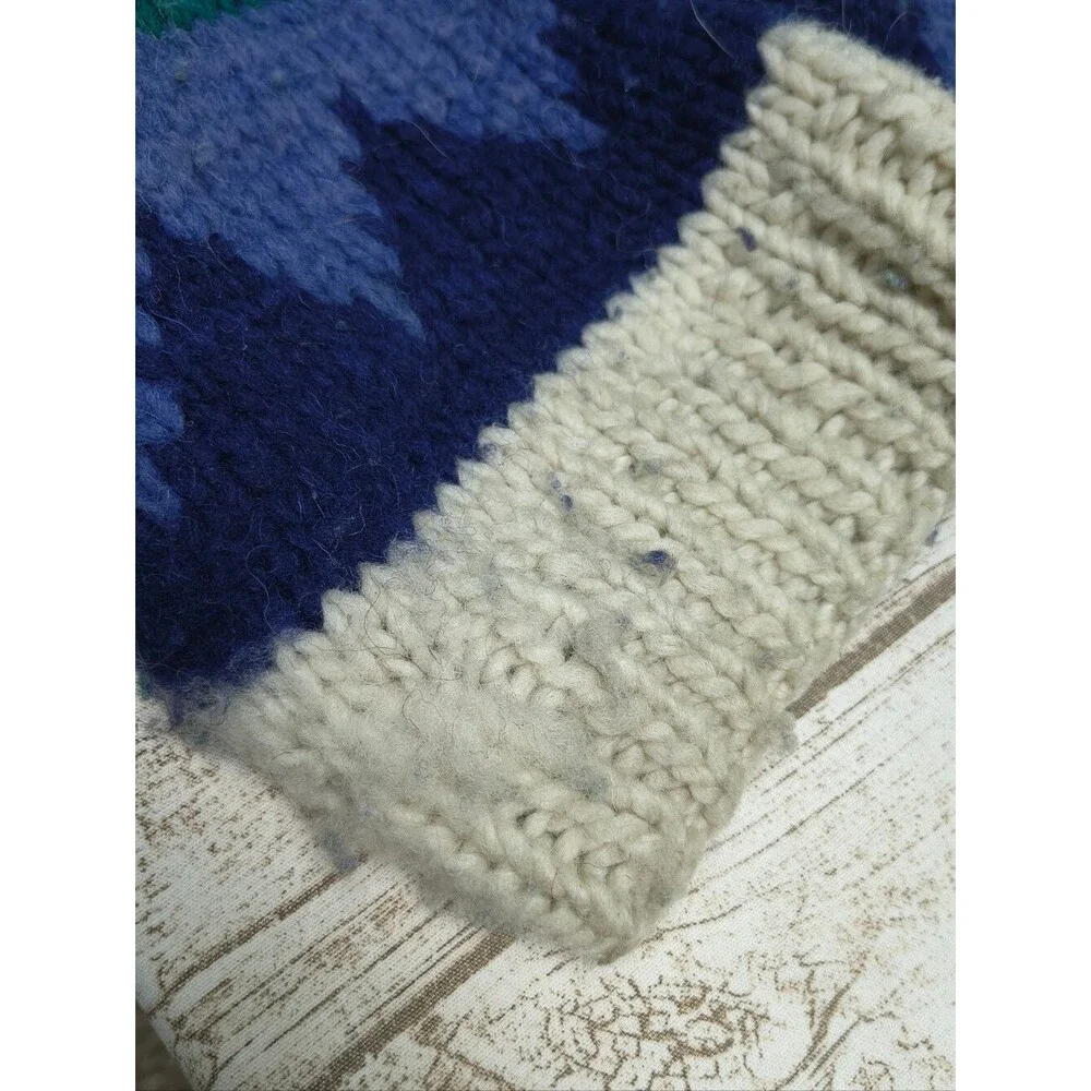 100% Wool Heavyweight Collared Swaleater 90s Geometric Colors